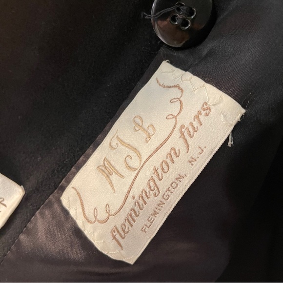 VINTAGE 100% LADIES FLEURETTE BLACK FULL LENGTH CASHMERE COAT - Picture 5 of 11